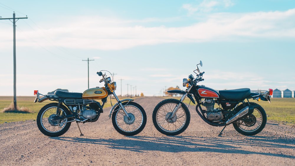 The Yamaha DT-1 and Honda XL350 CTXP Wyoming bikes. 