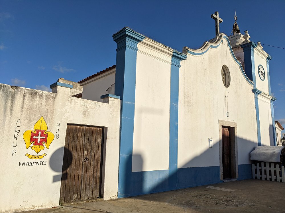 sunshine on the walls of an old church