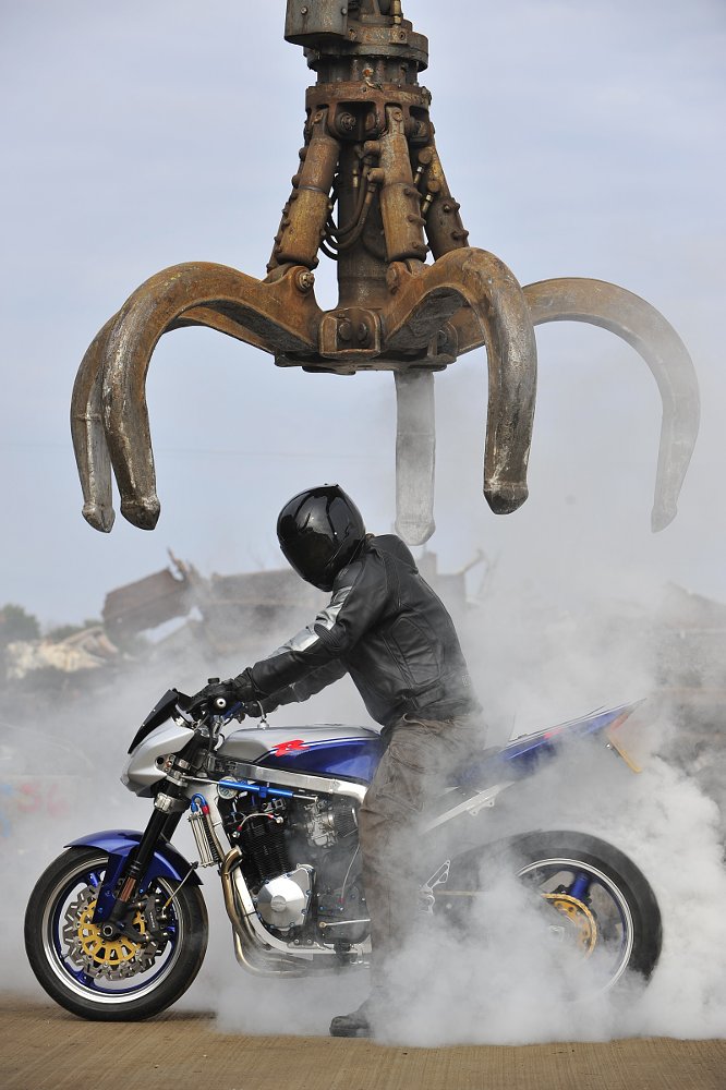 streetfighter motorcycle in the wrecking yard