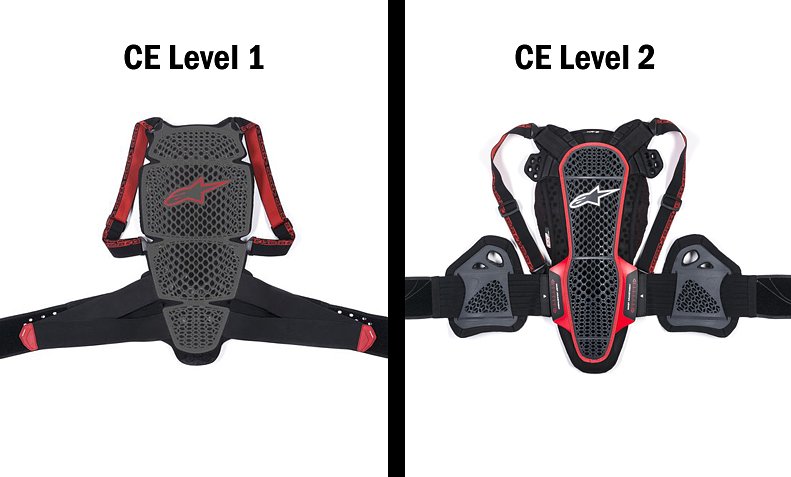a photo of a CE1 and CE2 back protector side by side