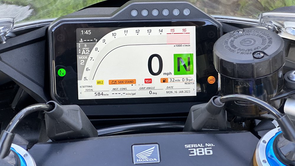 digital display on a Honda CBR1000RR-R SP