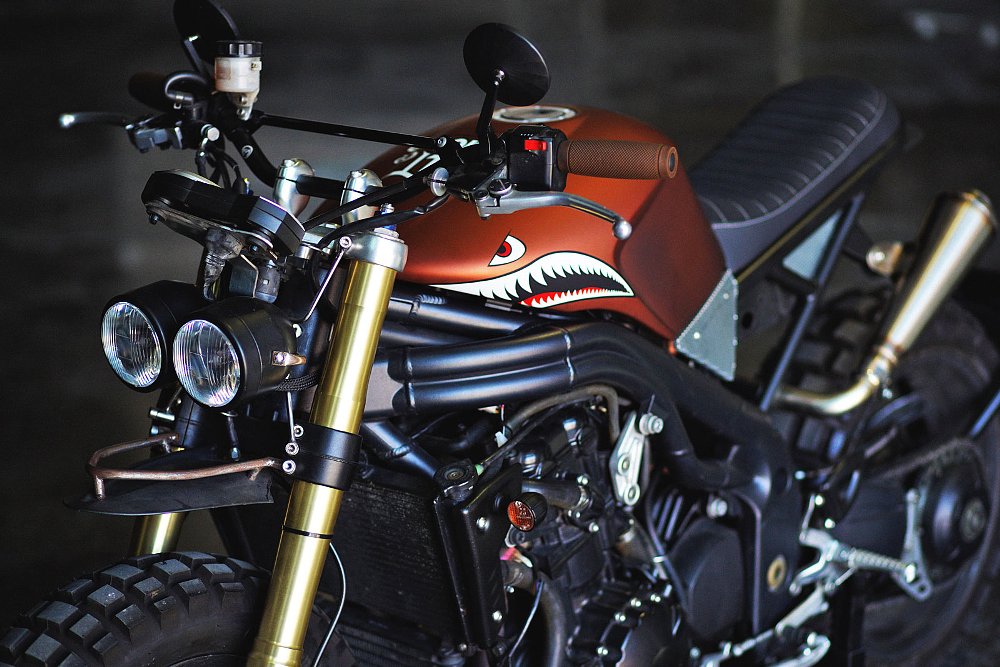 front view of the custom Speed Triple