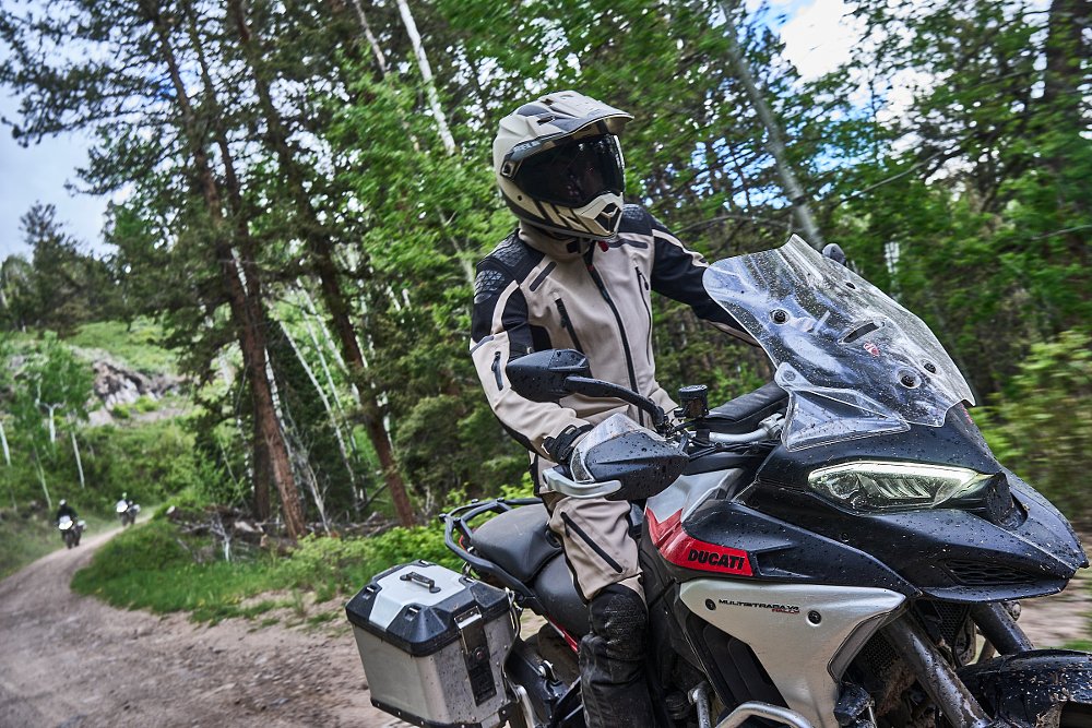 close shot, riding on a dirt road