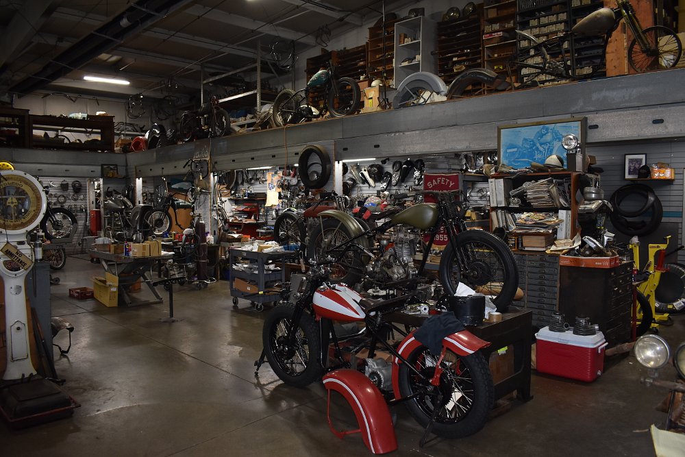 view inside the museum restoration shop showing projects in process