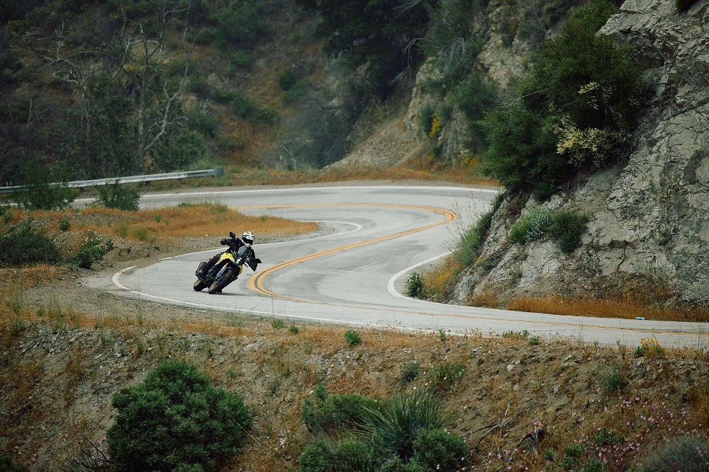 V-Strom 800DE on a curvy road