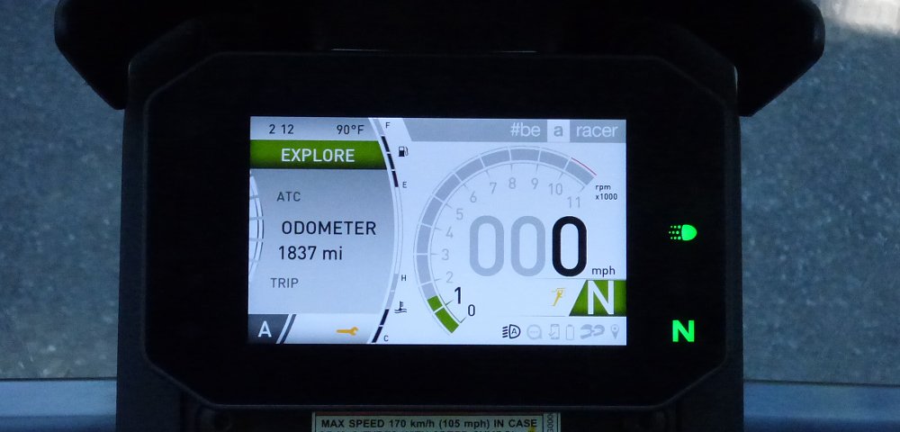 view of the digital display on the Tuareg