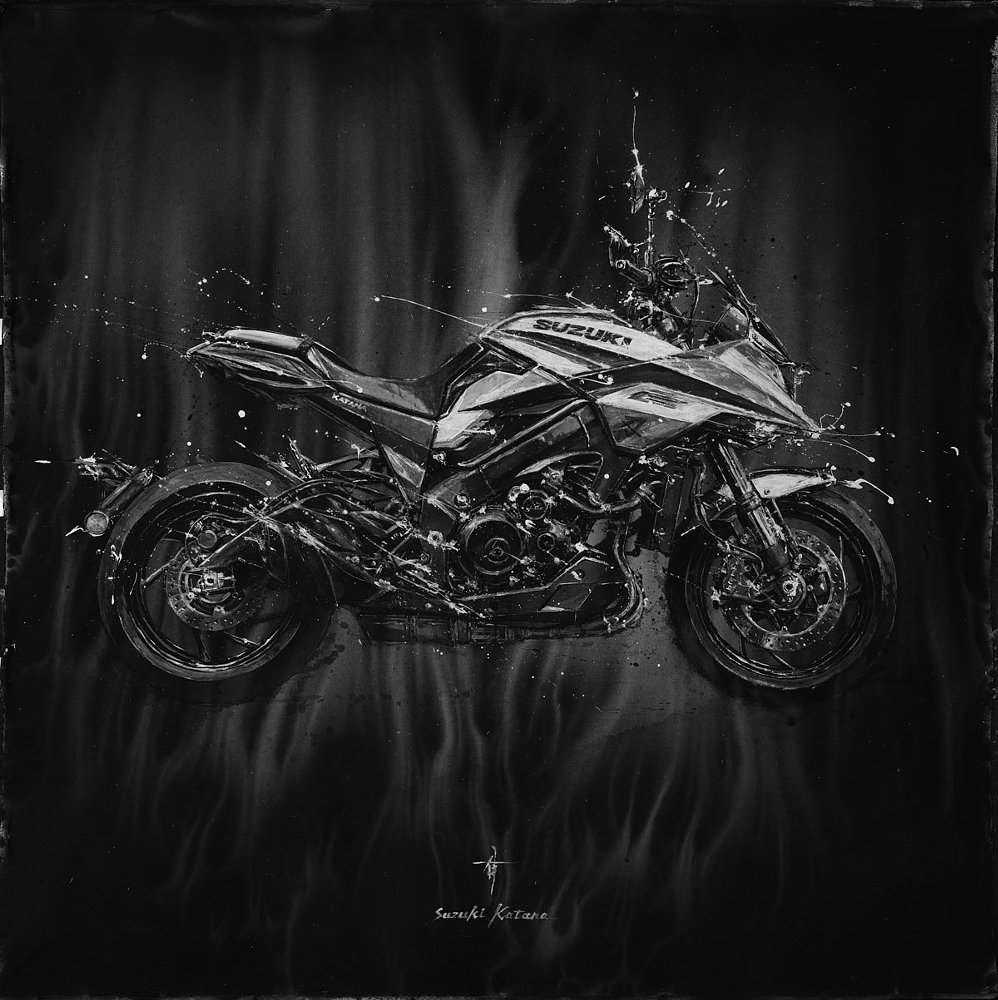 ink illustration of the Katana by artist Makoto Endo