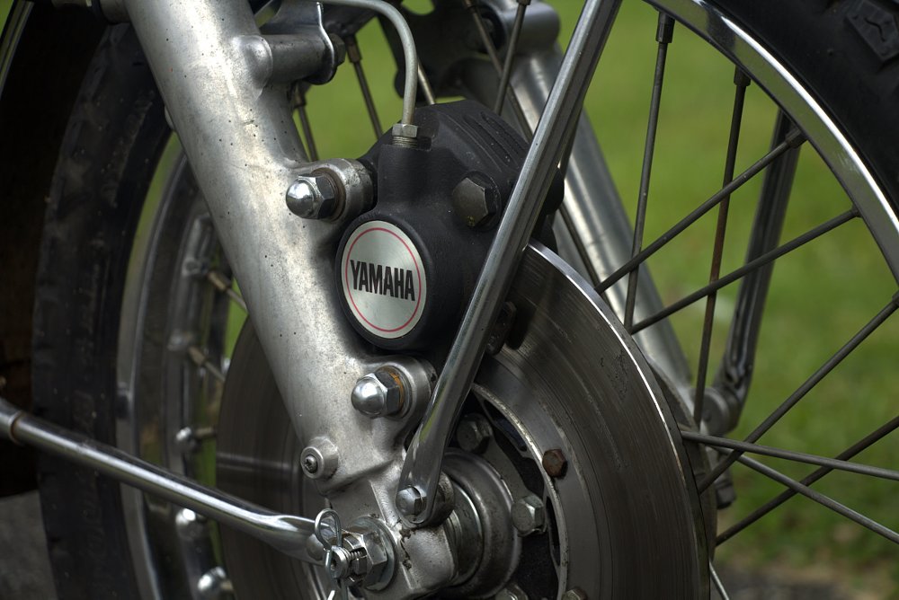 close view of the front disc brake