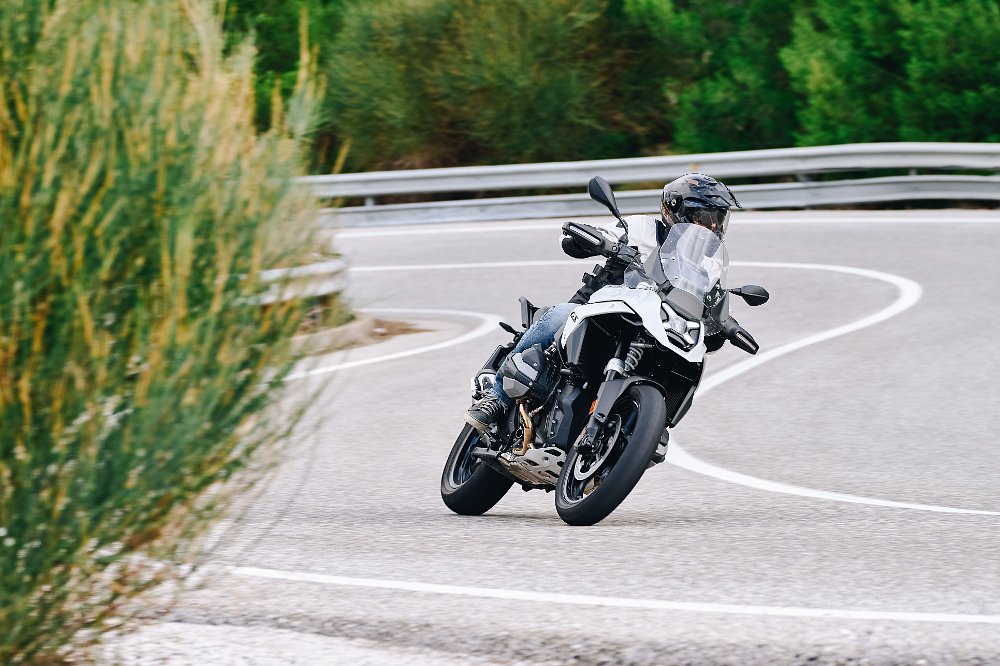 The R 1300 GS ridden on a curvy road