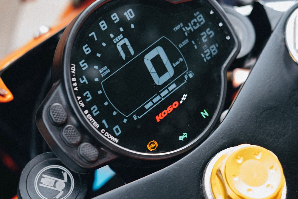 closeup of digital gauge