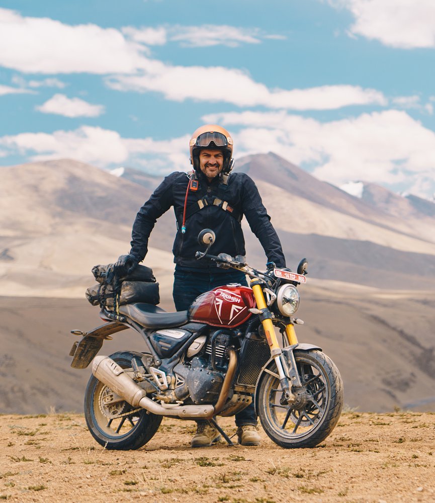 Spurgeon with the Triumph Speed 400 in India