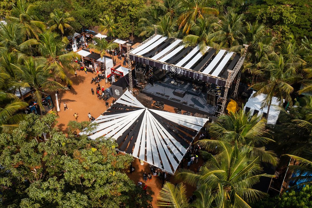 overhead view of part of the festival area