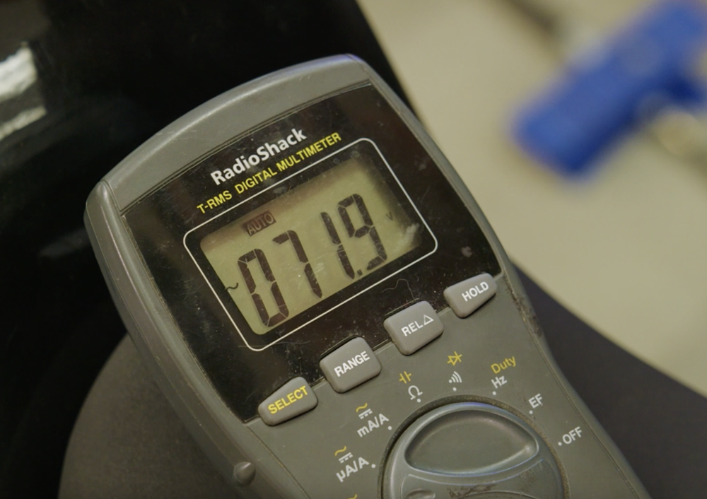 AV voltage test on a motorcycle stator