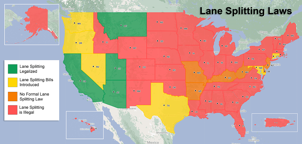 map depicting laws in the 50 U.S. states