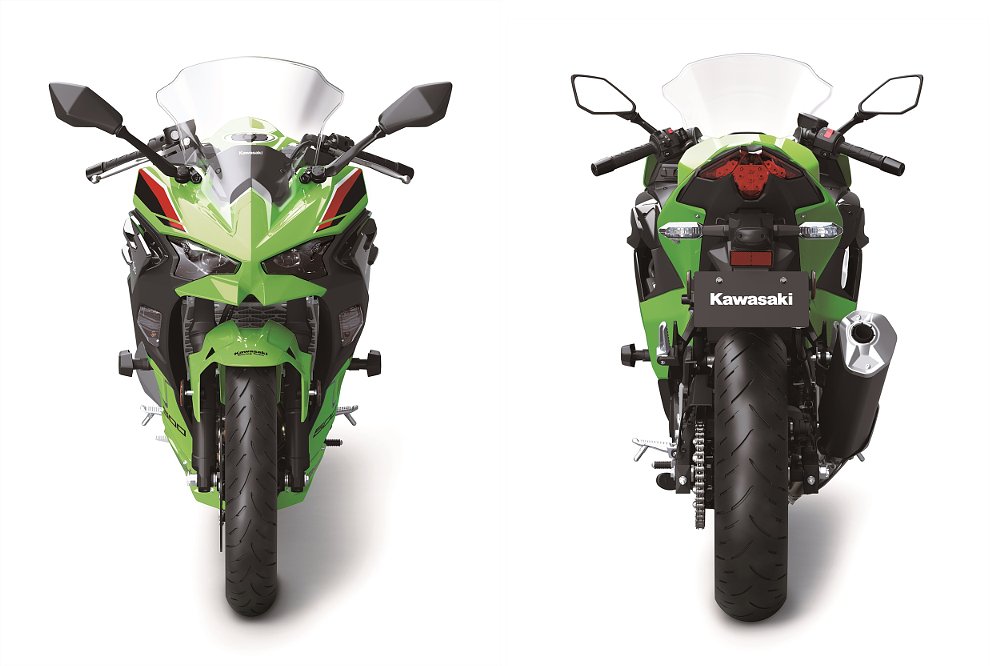 front and rear view of the Ninja 500 KRT Edition SE