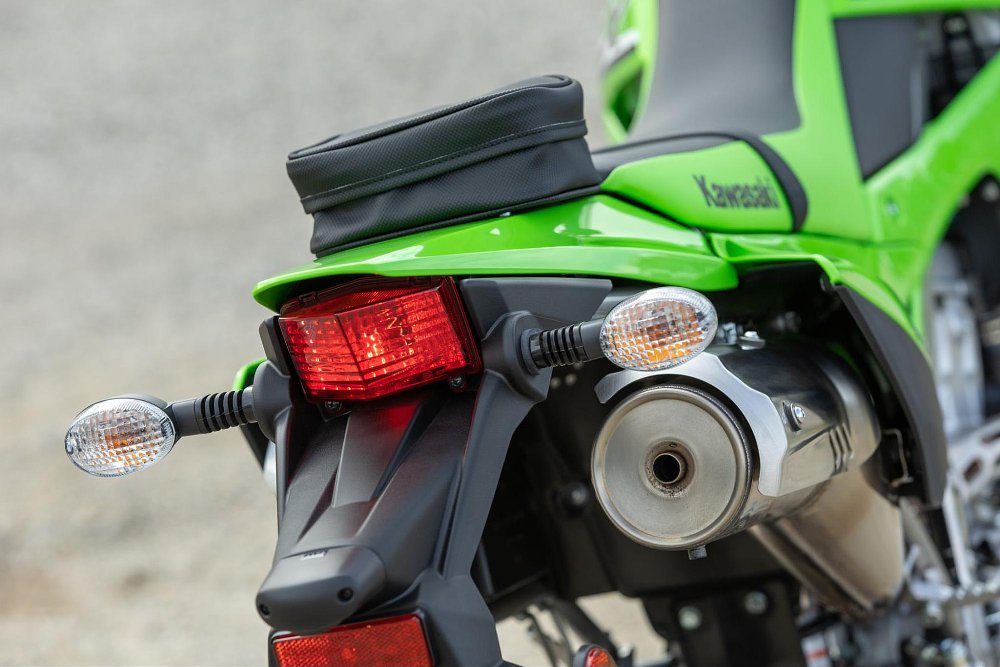 a close up of the KL300 tail light