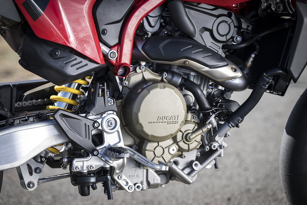 2024 Ducati Hypermotard 698 engine detail.