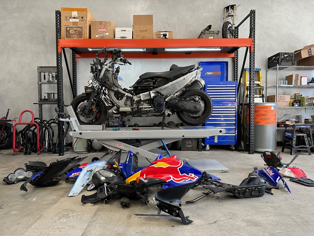 TMAX scooter in the ZLA shop