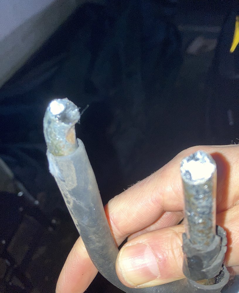 close shot of cut chain link