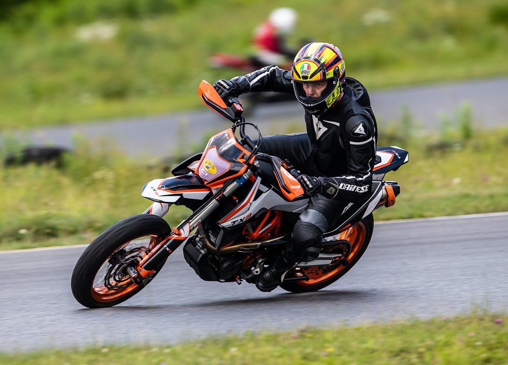 riding the Tx3 on the race track