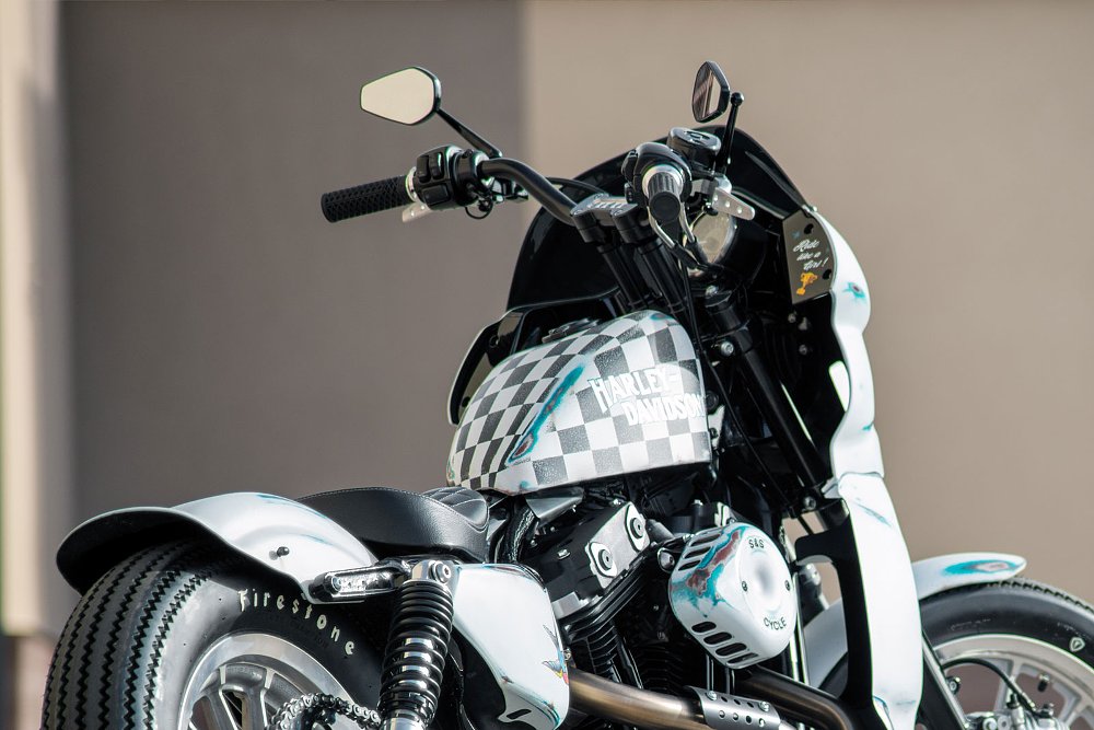 rear quarter view of the motorcycle