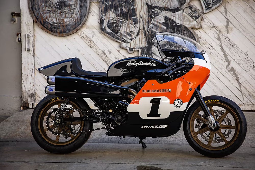 vintage road racer styled Harley