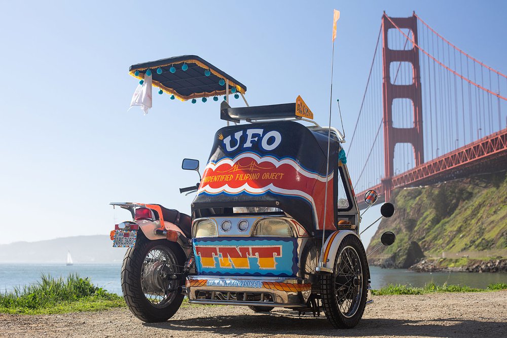 rear view of traditional Filipino sidecar