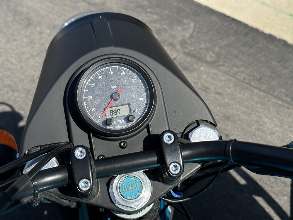 2024 Ural Gear Up gauge and speedometer detail.