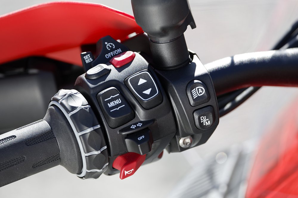 close view of the multiple controls on the lefthand switchgear