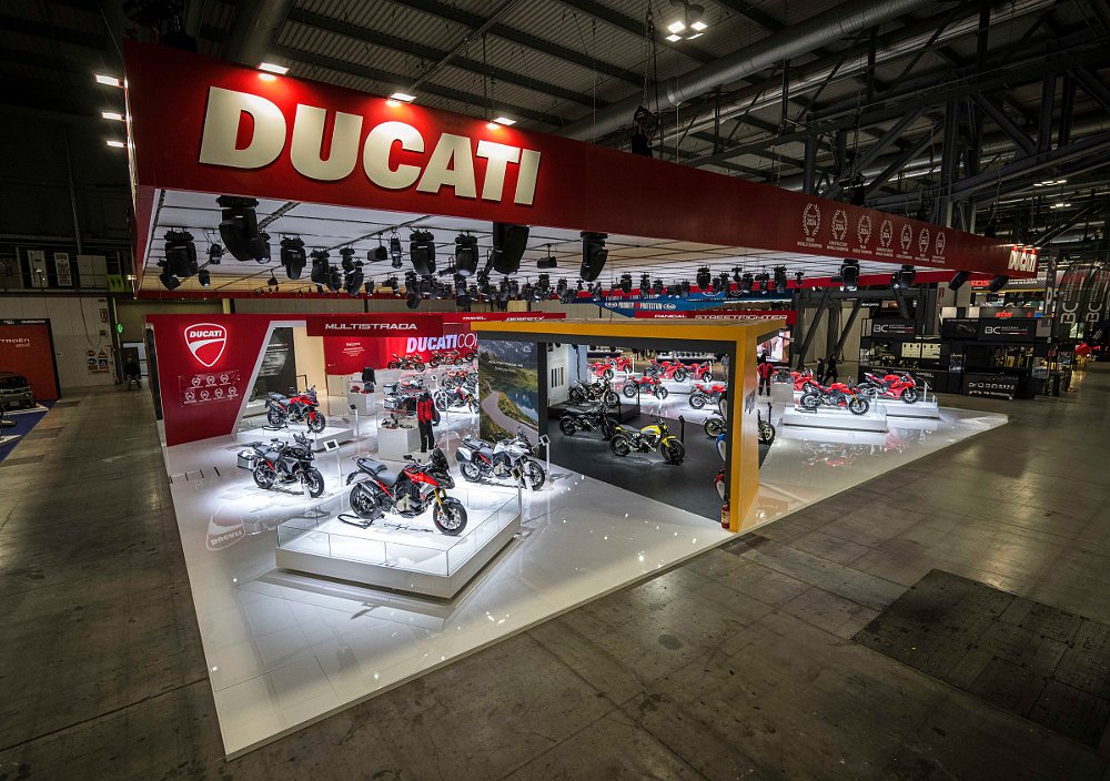 view of Ducati display at EICMA