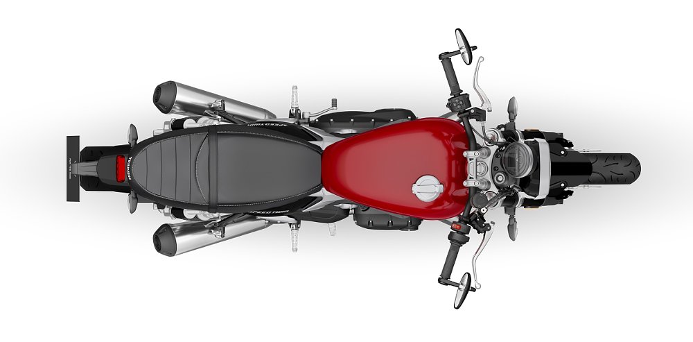 image of the Speed Twin 1200 in red from overhead perspective