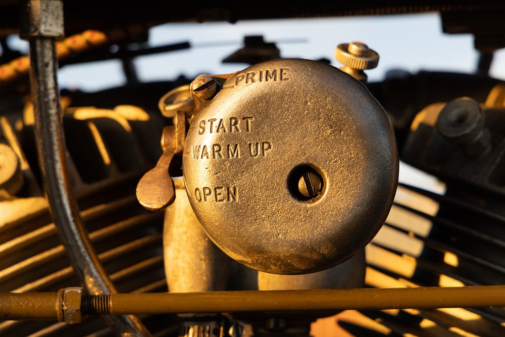 1924 Harley-Davidson Model J choke detail.