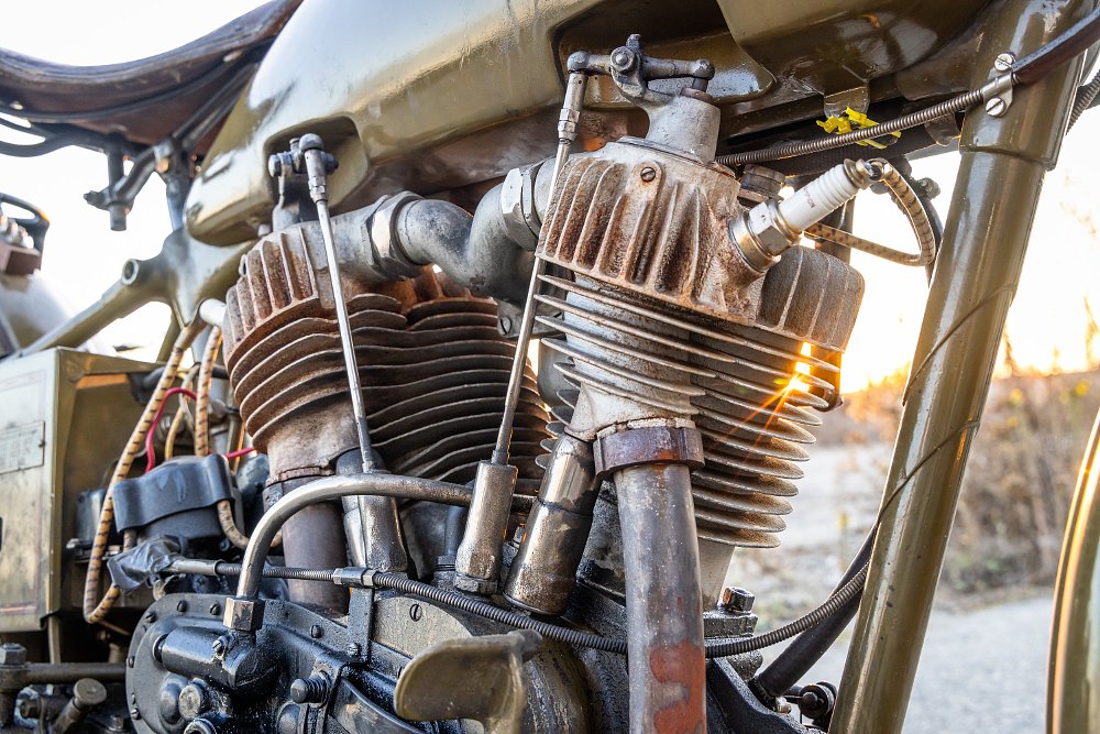 1924 Harley-Davidson Model J engine detail.