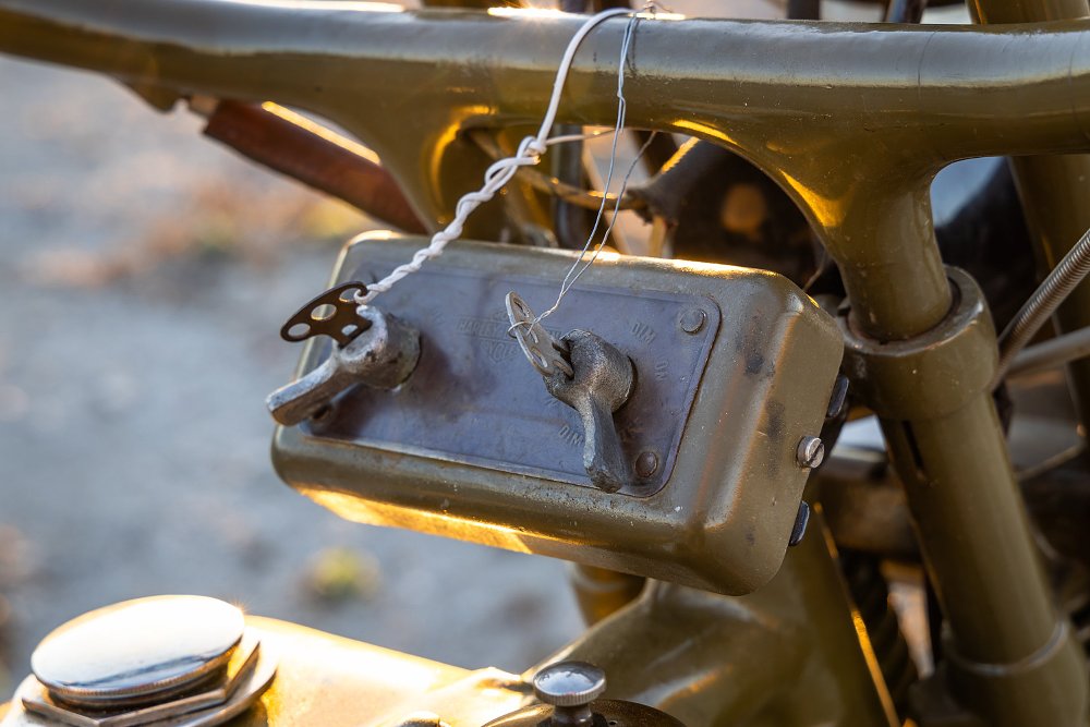 1924 Harley-Davidson Model J ignition switch detail.
