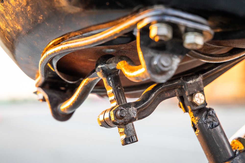 1924 Harley-Davidson Model J seat-post detail.