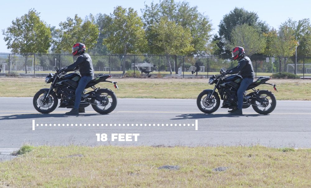 Motorcycle stopping distance reaching for the brake vs covering it