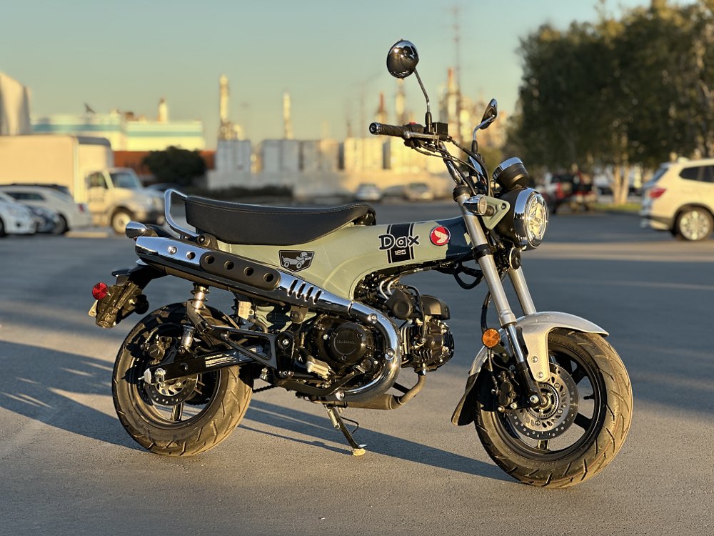 2025 Honda Dax 125 sitting in a parking lot.