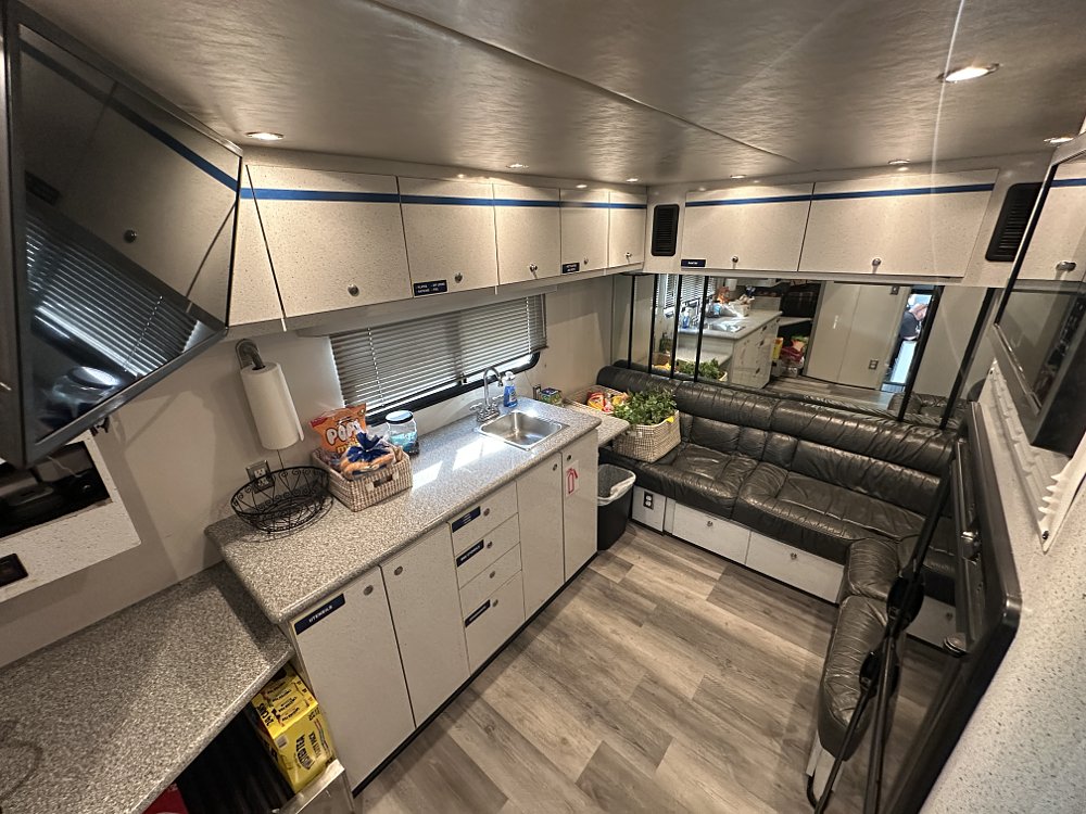 Suzuki SuperMotocross truck lounge.