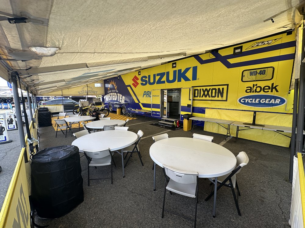 Suzuki SuperMotocross truck outdoor hospitality.