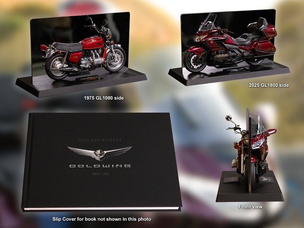 book on a table and two views of the model of the motorcycle