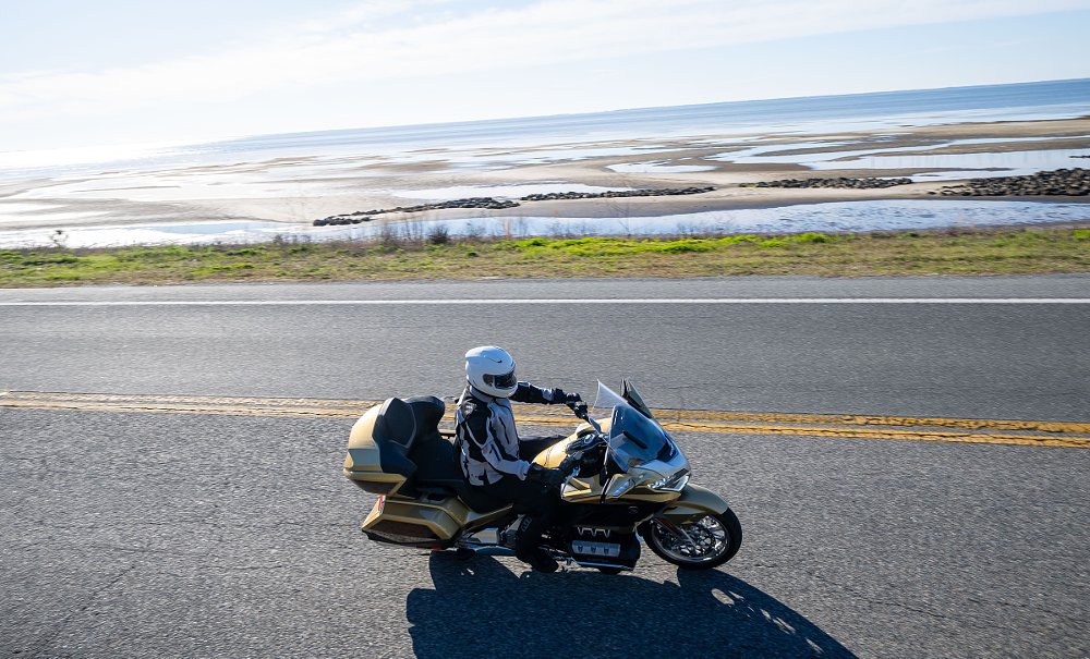 Eternal Gold colored Gold Wing on a coastal road