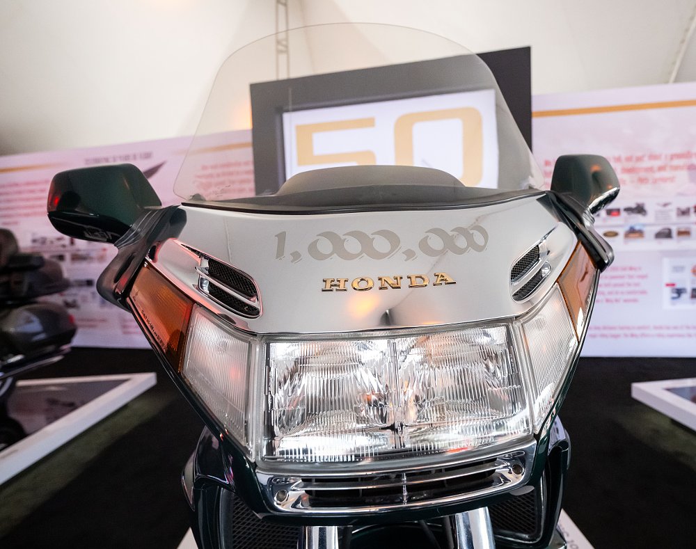 close view of Gold Wing fairing with '1,000,000th' written on it