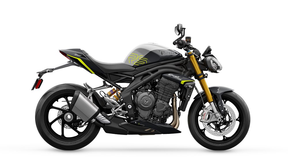 studio photo of the Speed Triple RS with yellow accents