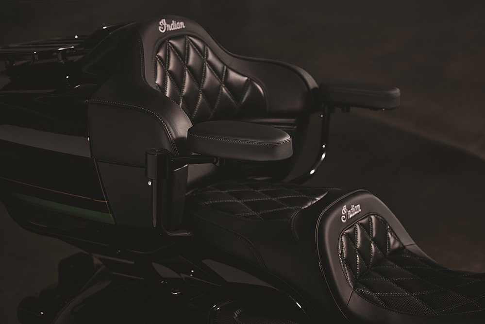 studio photo of the passenger seat with backrest and armrests on the Pursuit Elite