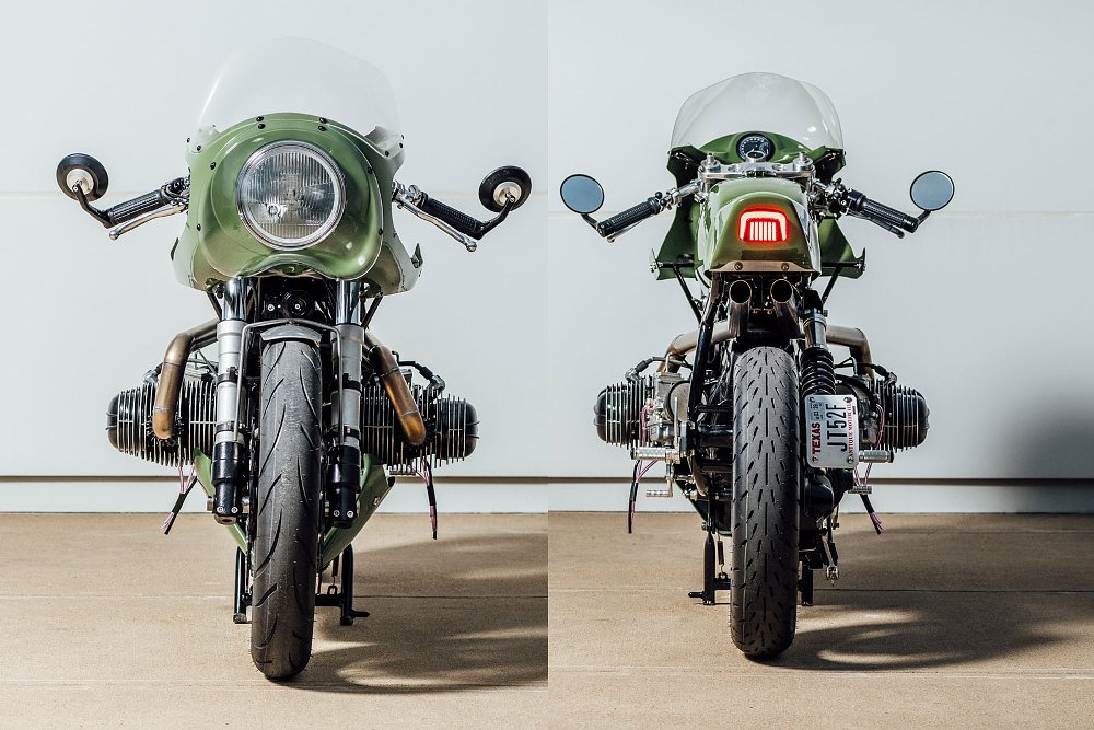 front and rear views of the custom R100