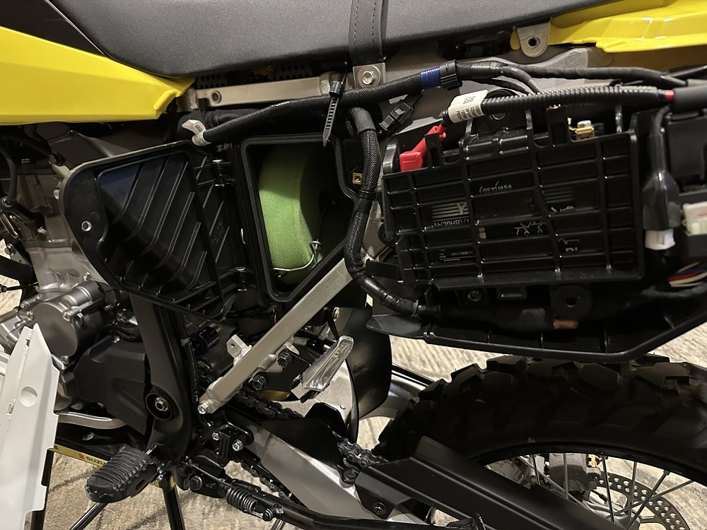 2025 Suzuki DR-Z4S airbox access detail.