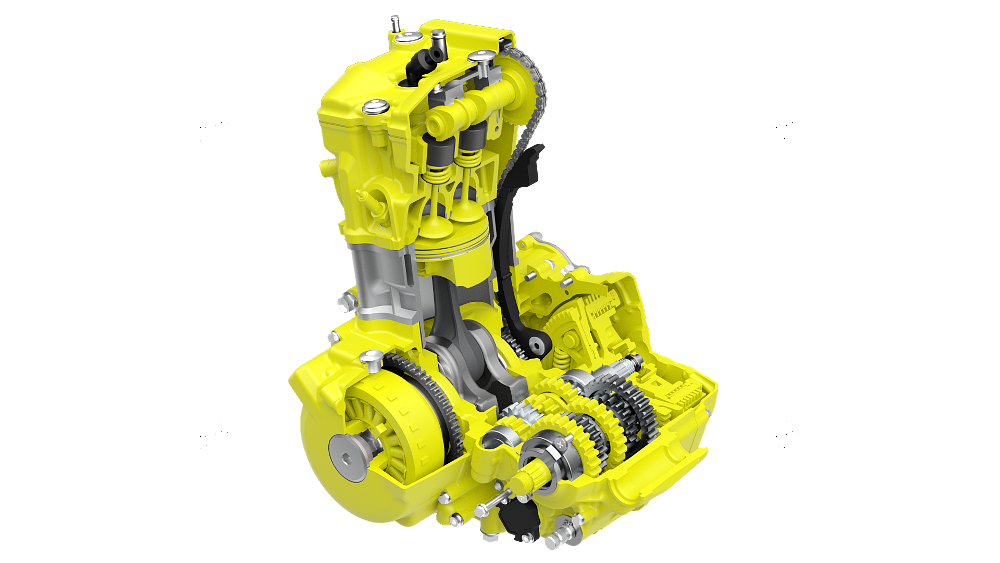 2025 Suzuki DR-Z4 engine cutaway.