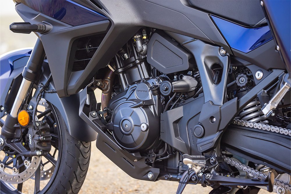 A close-up off the NT1100 DCT's 1,084 cc parallel-twin engine.