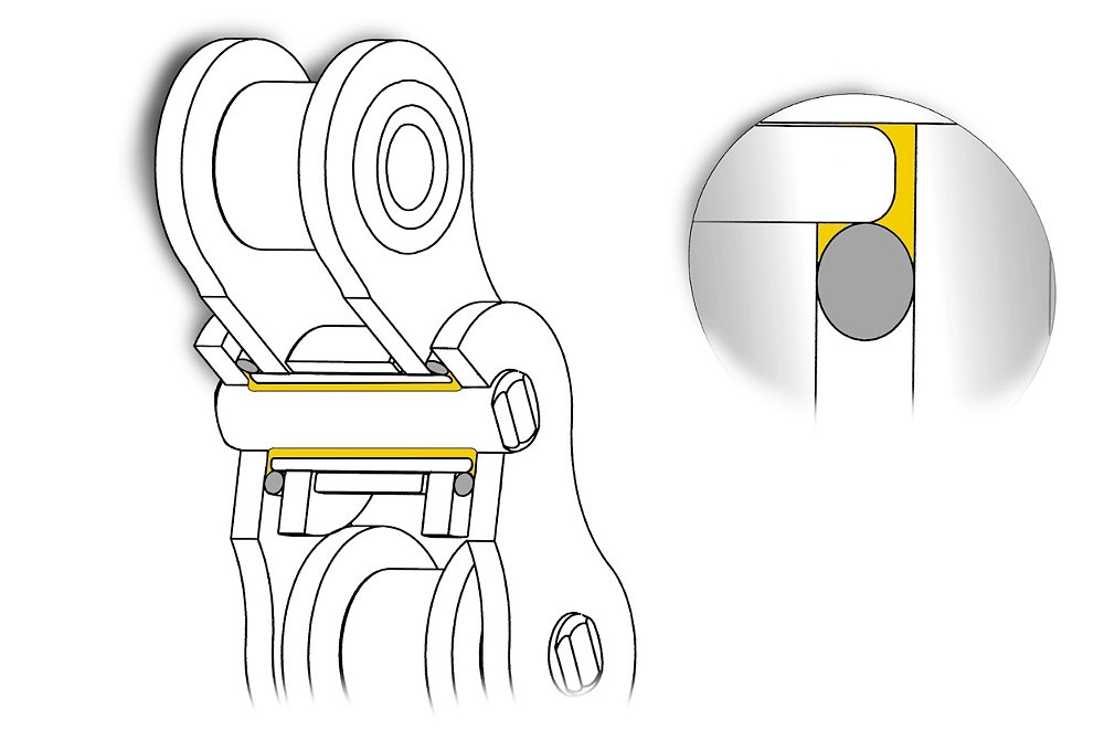 Illustration of a sealed motorcycle chain