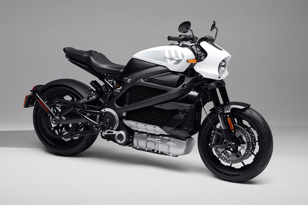 The LiveWire ONE pictured against a white backdrop.